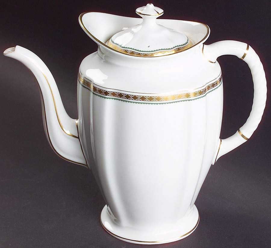 Carlton Green Coffee Pot & Lid by Royal Crown Derby-1