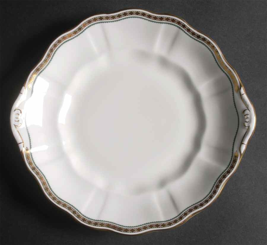 Carlton Green Handled Cake/Pastry Plate by Royal Crown Derby-1