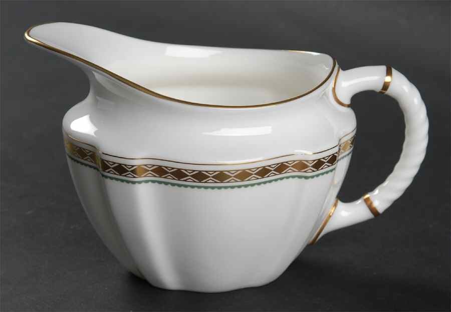 Carlton Green Creamer by Royal Crown Derby-1