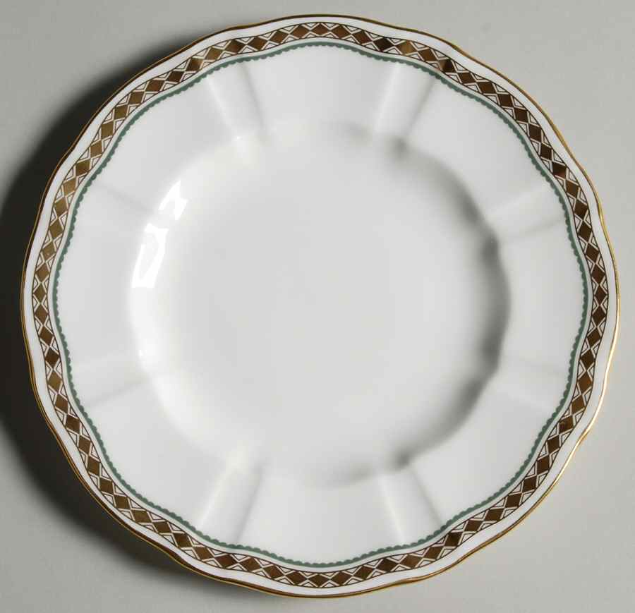 Carlton Green Bread & Butter Plate by Royal Crown Derby-1