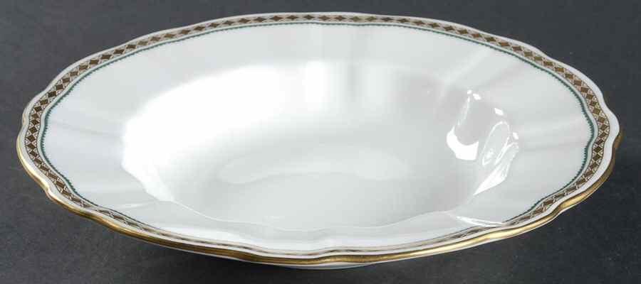 Carlton Green Rim Soup Bowl by Royal Crown Derby-1
