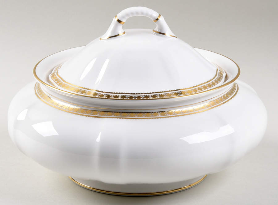Carlton Gold Round Covered Vegetable by Royal Crown Derby-1