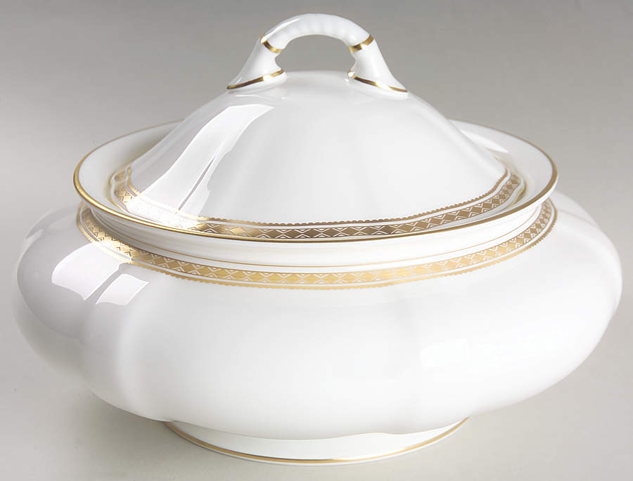 Carlton Gold Round Covered Vegetable by Royal Crown Derby-1