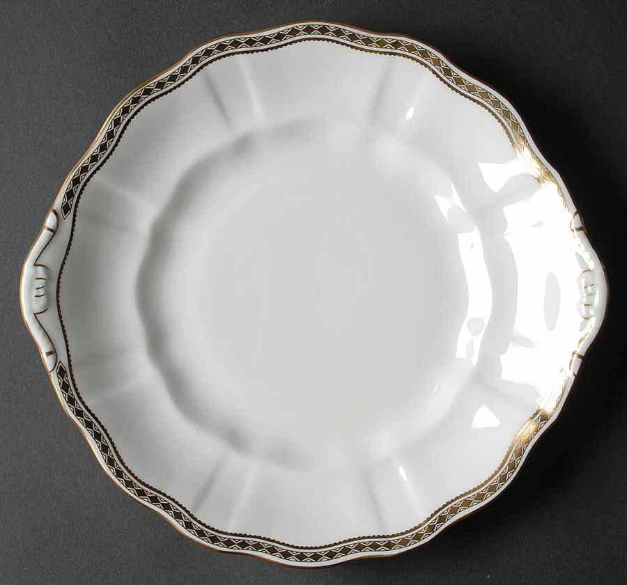 Carlton Gold Handled Cake/Pastry Plate by Royal Crown Derby-1
