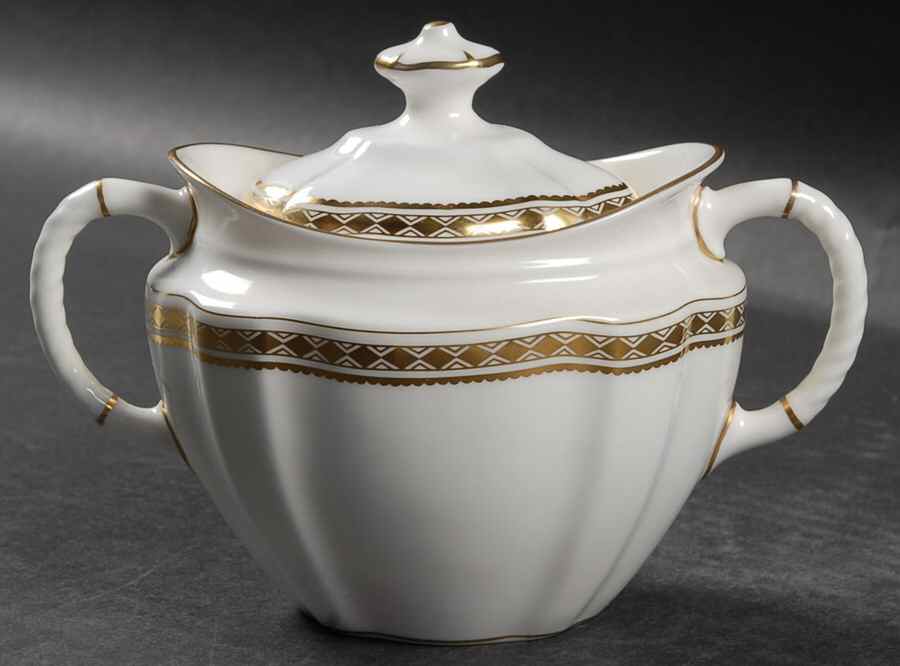 Carlton Gold Sugar Bowl & Lid by Royal Crown Derby-1