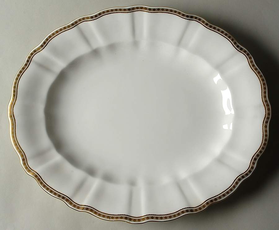 Carlton Gold 14" Oval Serving Platter by Royal Crown Derby-1