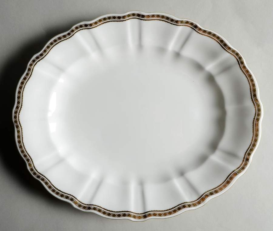 Carlton Gold 12" Oval Serving Platter by Royal Crown Derby-1