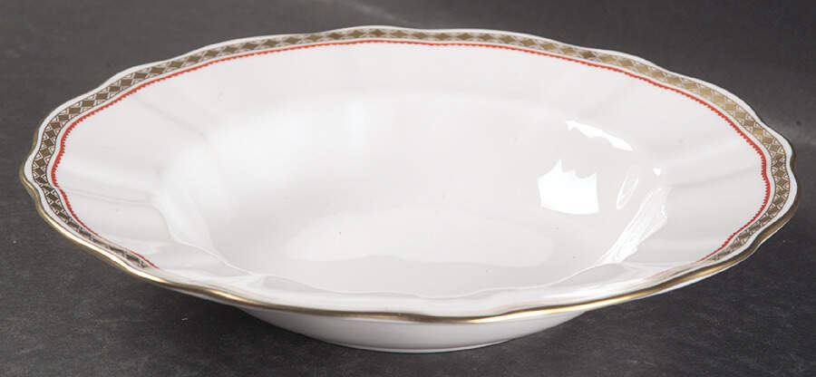 Carlton Red Rim Soup Bowl by Royal Crown Derby-1
