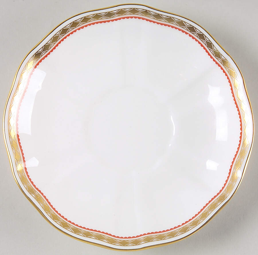 Carlton Red Saucer by Royal Crown Derby-1
