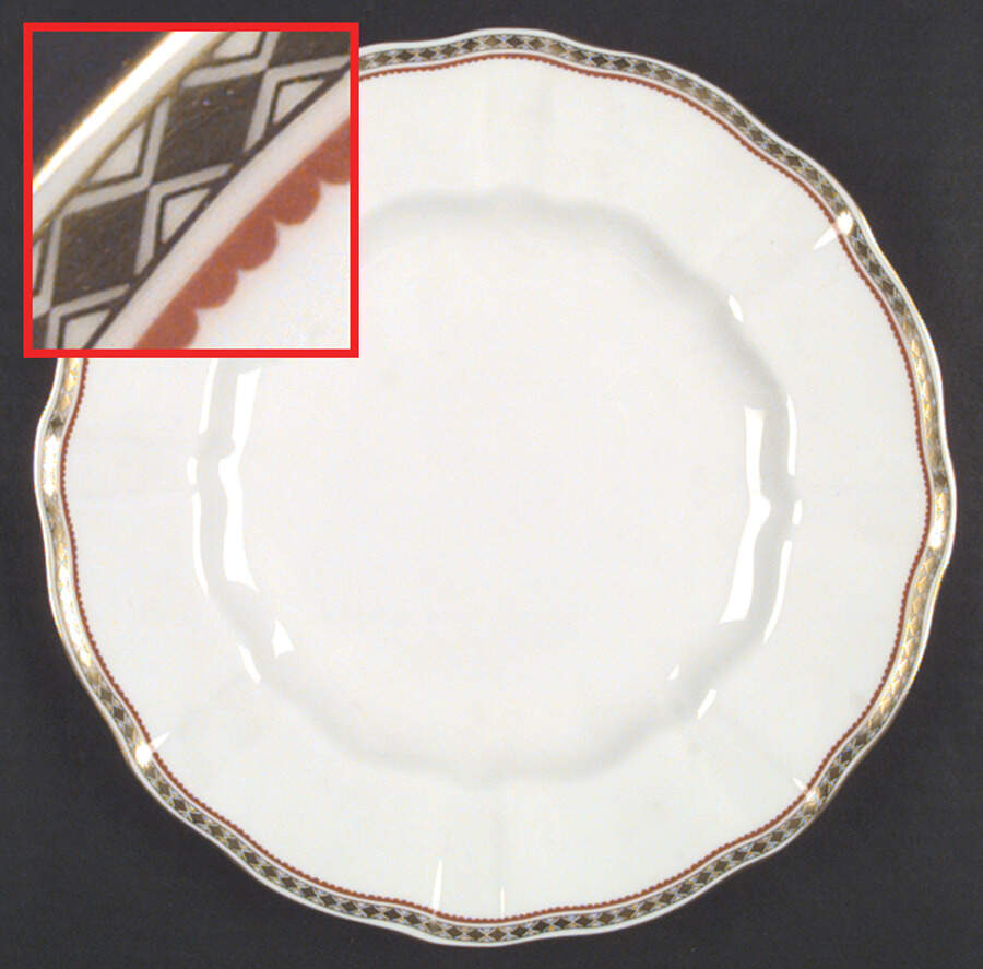 Carlton Red Dinner Plate by Royal Crown Derby-1