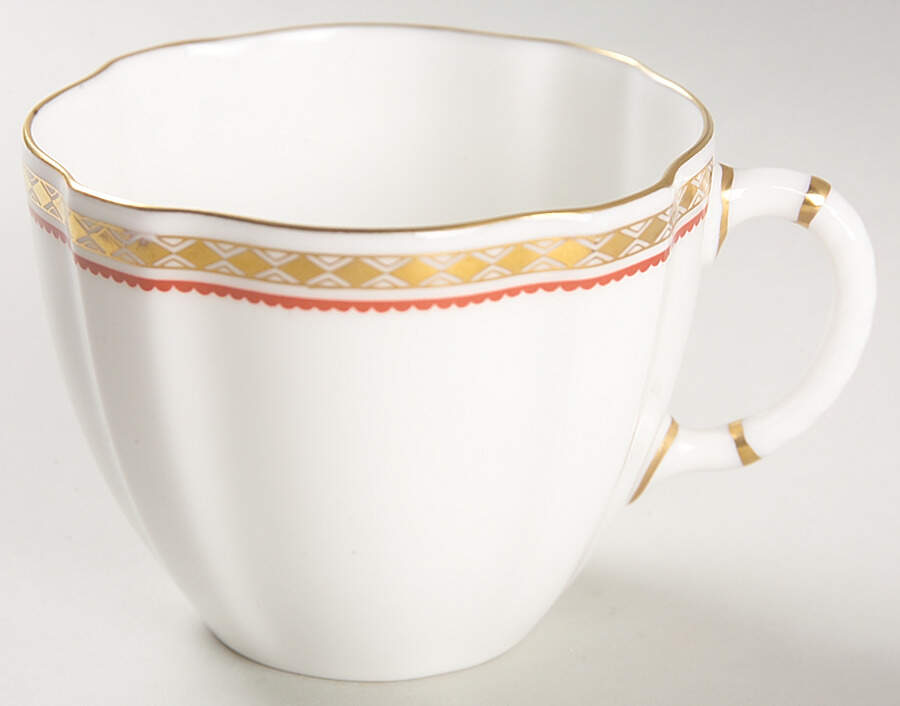Carlton Red Flat Cup by Royal Crown Derby-1