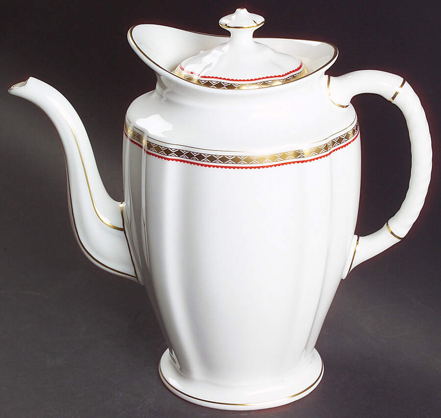 Carlton Red Coffee Pot & Lid by Royal Crown Derby-1