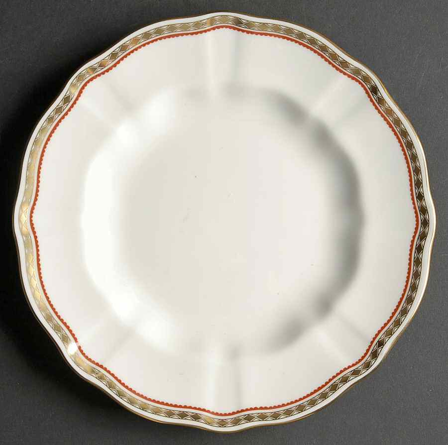 Carlton Red Salad Plate by Royal Crown Derby-1