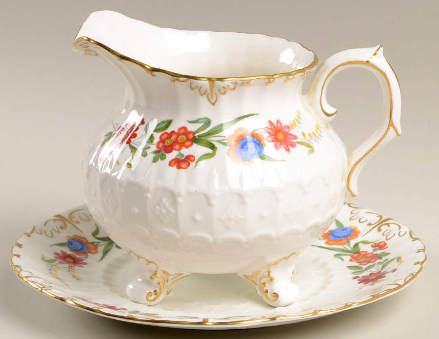 Chatsworth Gravy Boat & Underplate by Royal Crown Derby-1