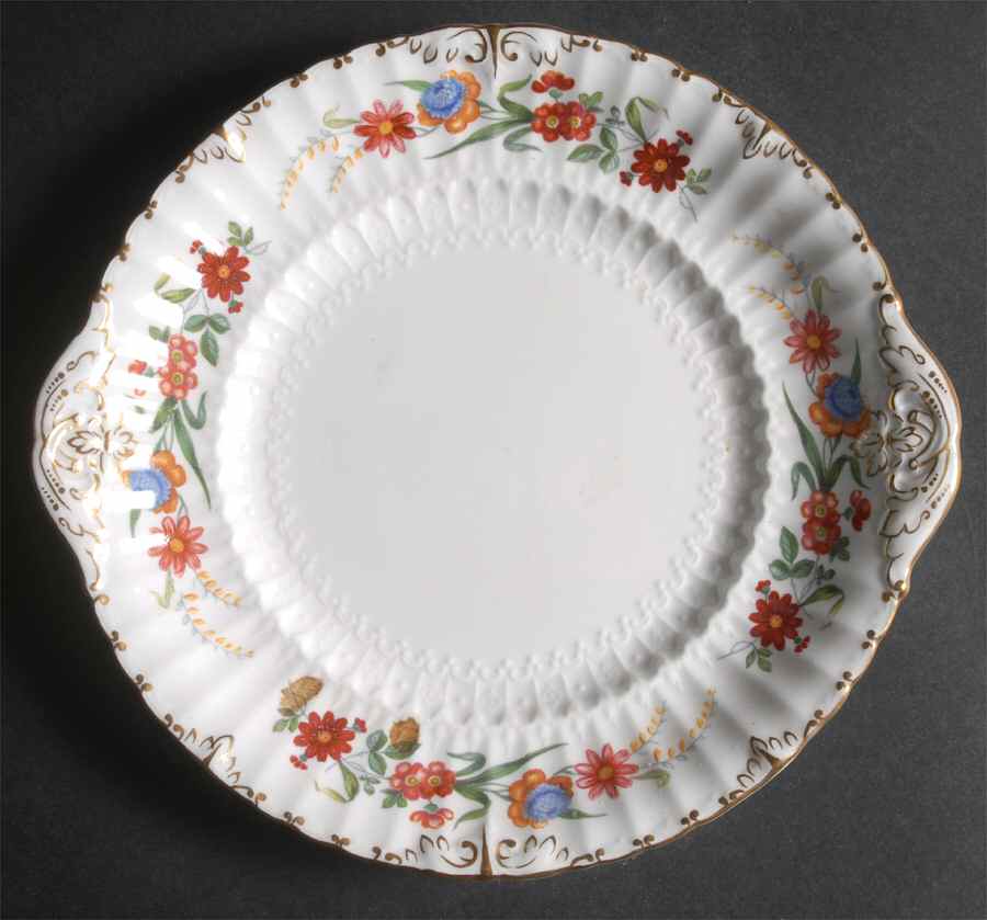Chatsworth Handled Cake/Pastry Plate by Royal Crown Derby-1