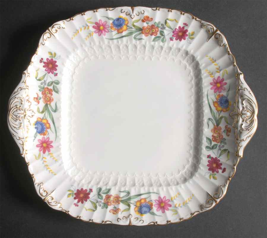 Chatsworth Square Handled Cake Plate by Royal Crown Derby-1