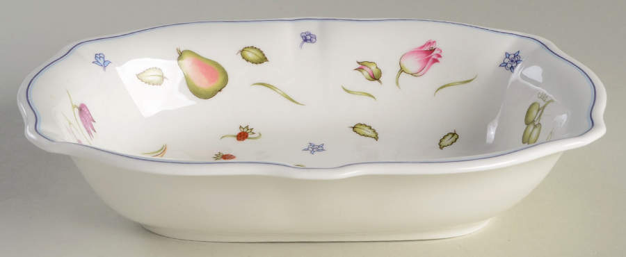 Chatsworth (Scalloped, Fruit) 9" Oval Vegetable Bowl by Royal Crown Derby-1