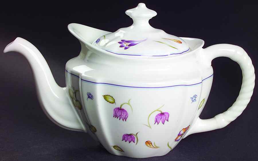 Chatsworth (Scalloped, Fruit) Teapot & Lid by Royal Crown Derby-1