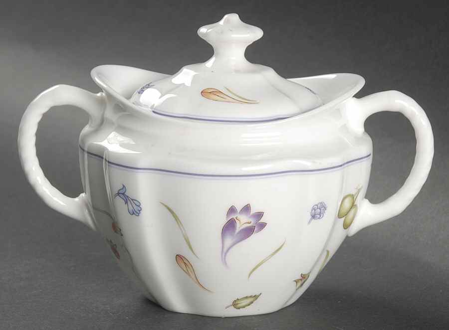 Chatsworth (Scalloped, Fruit) Sugar Bowl & Lid by Royal Crown Derby-1