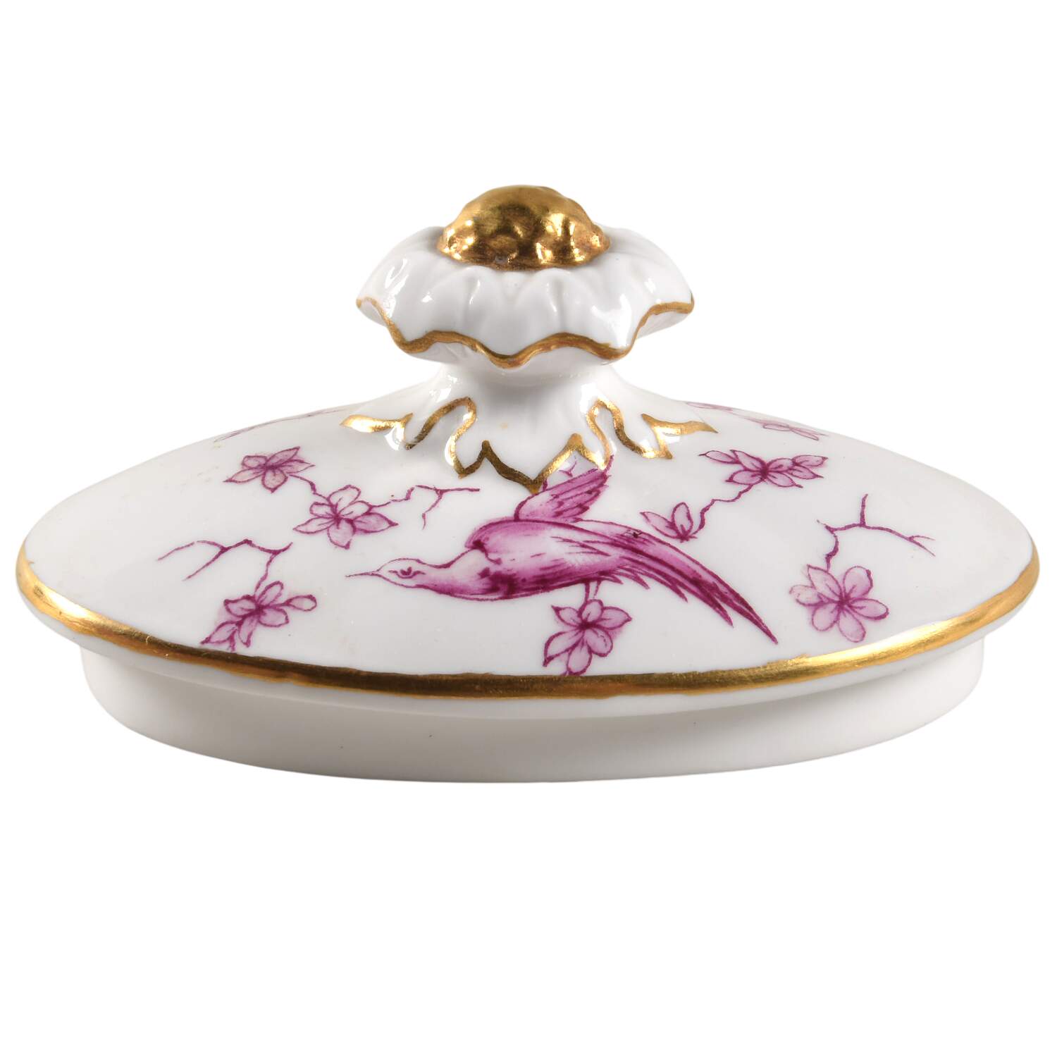 Chelsea Bird Red Pink Lid for Sugar Bowl by Royal Crown Derby-1