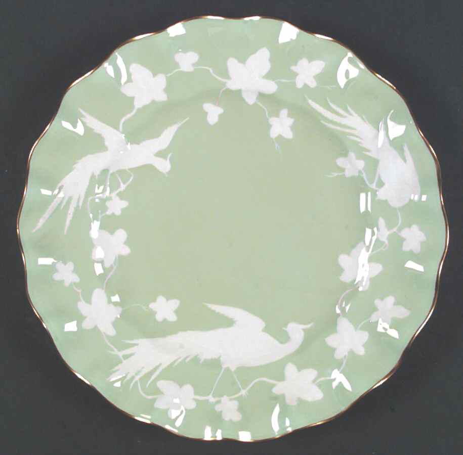 Chinese Birds Celadon Dinner Plate by Royal Crown Derby-1