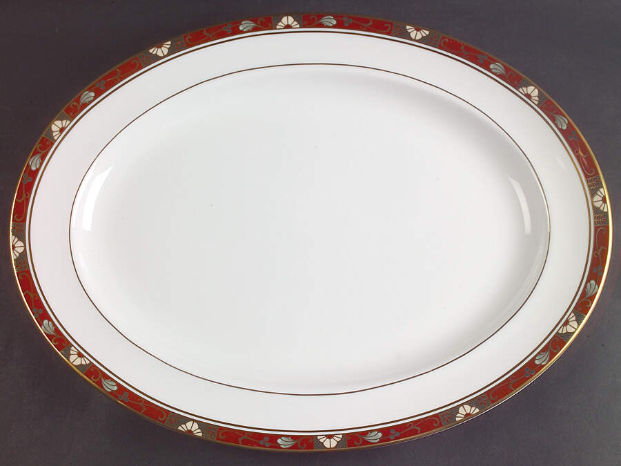 Cloisonne 16" Oval Serving Platter by Royal Crown Derby-1