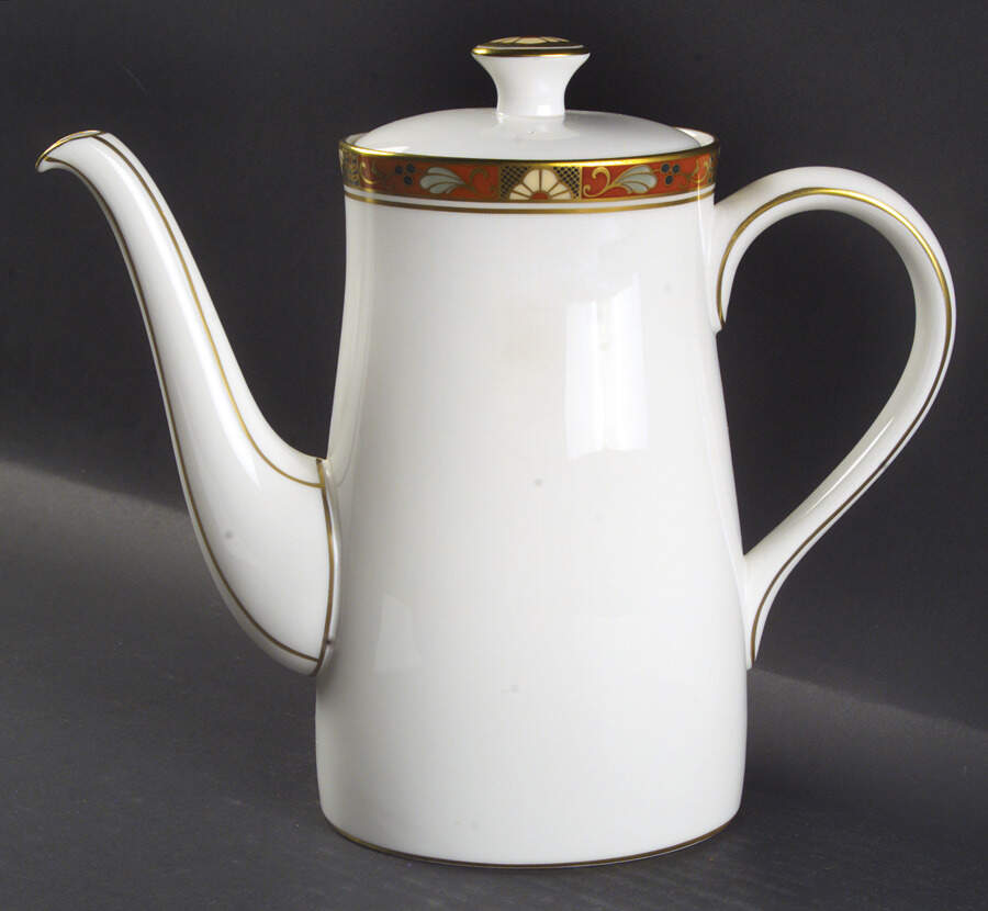 Cloisonne Coffee Pot & Lid by Royal Crown Derby-1