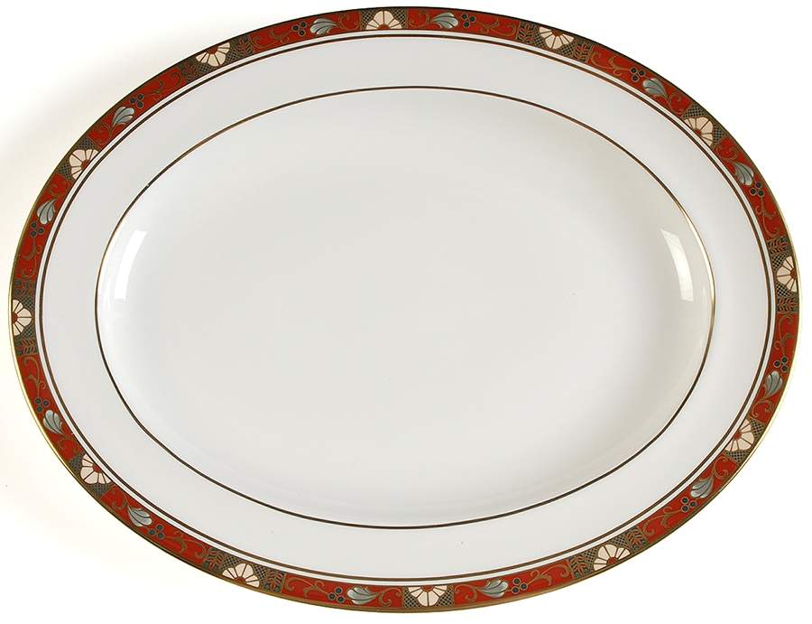Cloisonne 13" Oval Serving Platter by Royal Crown Derby-1