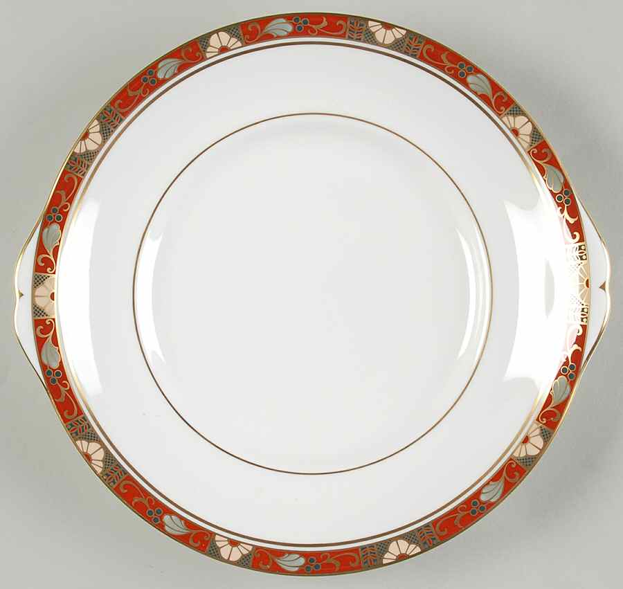 Cloisonne Handled Cake/Pastry Plate by Royal Crown Derby-1