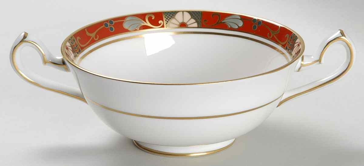 Cloisonne Footed Cream Soup Bowl by Royal Crown Derby-1