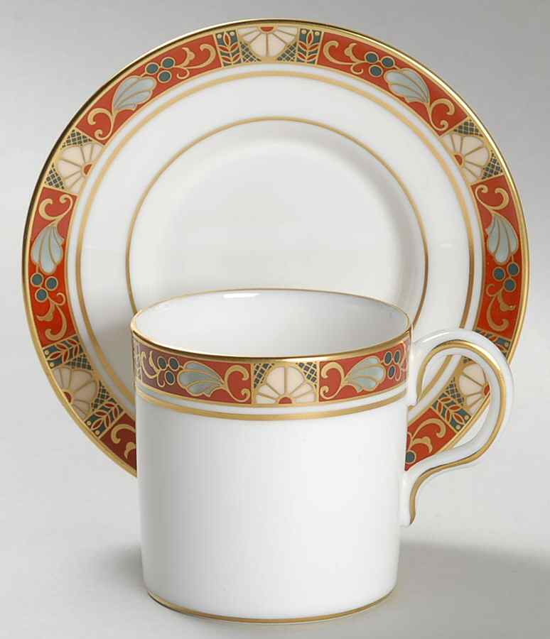 Cloisonne Flat Demitasse Cup & Saucer Set by Royal Crown Derby-1