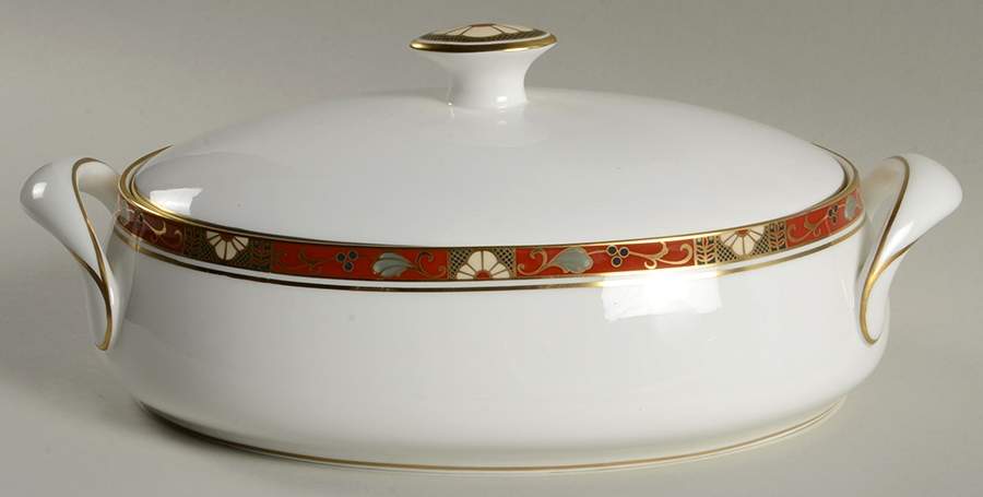 Cloisonne Oval Covered Vegetable by Royal Crown Derby-1