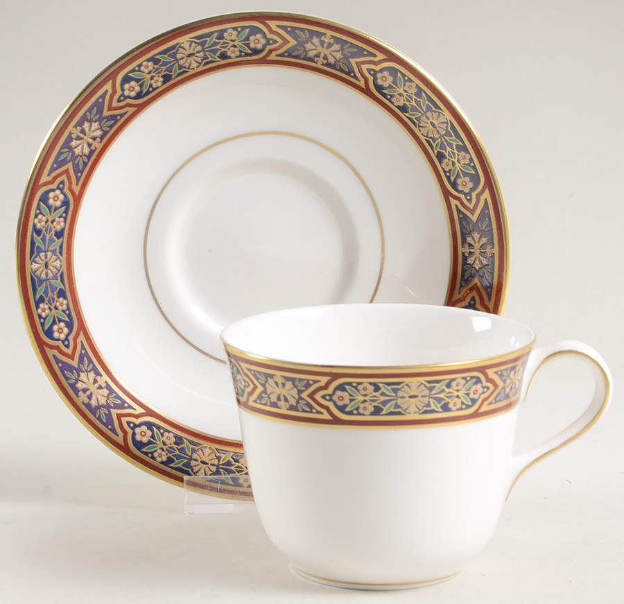 Dauphin Flat Cup & Saucer Set by Royal Crown Derby-1