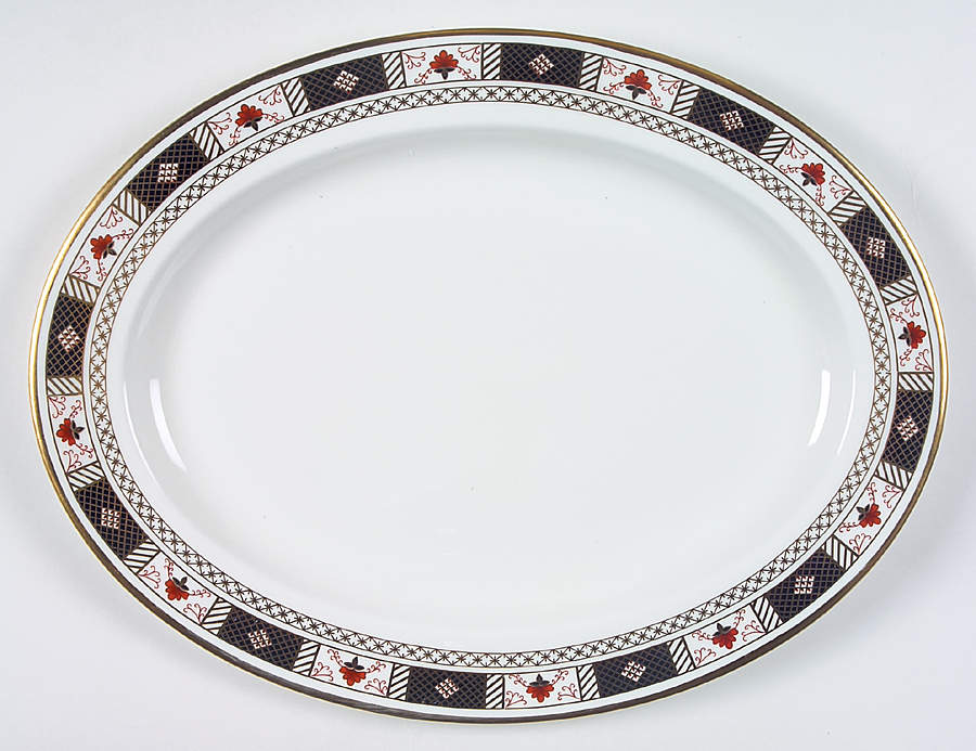 Derby Border 16" Oval Serving Platter by Royal Crown Derby-1