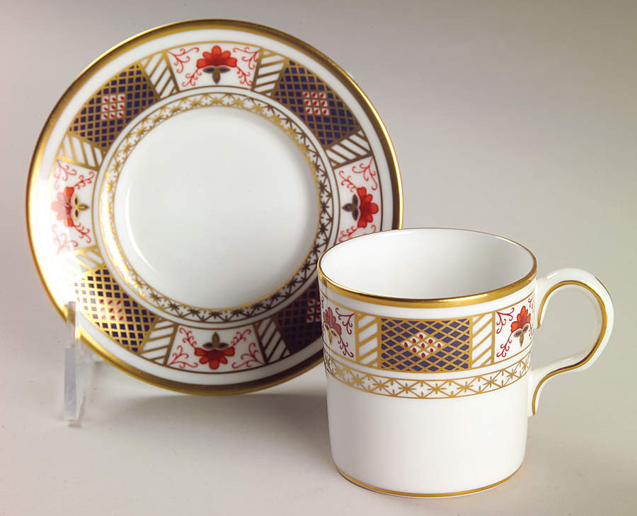 Derby Border Flat Demitasse Cup & Saucer Set by Royal Crown Derby-1