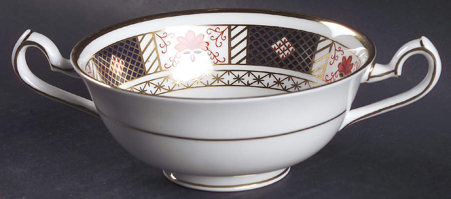Derby Border Footed Cream Soup Bowl by Royal Crown Derby-1