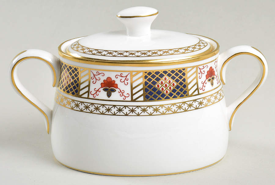 Derby Border Sugar Bowl & Lid by Royal Crown Derby-1