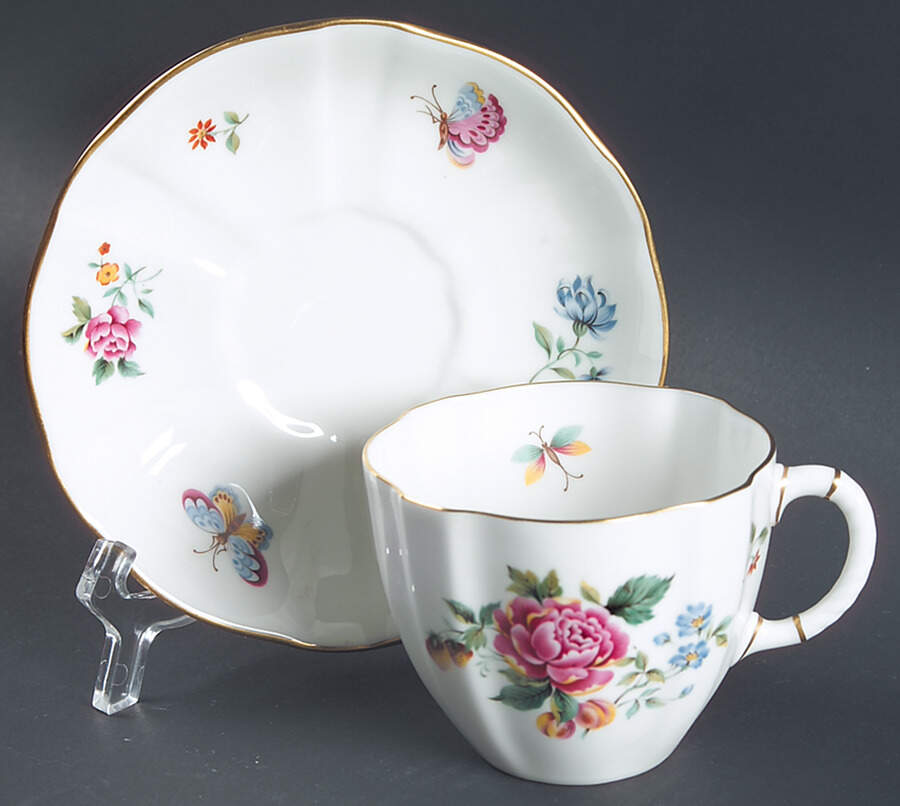 Derby Days (Surrey Shape) Flat Cup & Saucer Set by Royal Crown Derby-1
