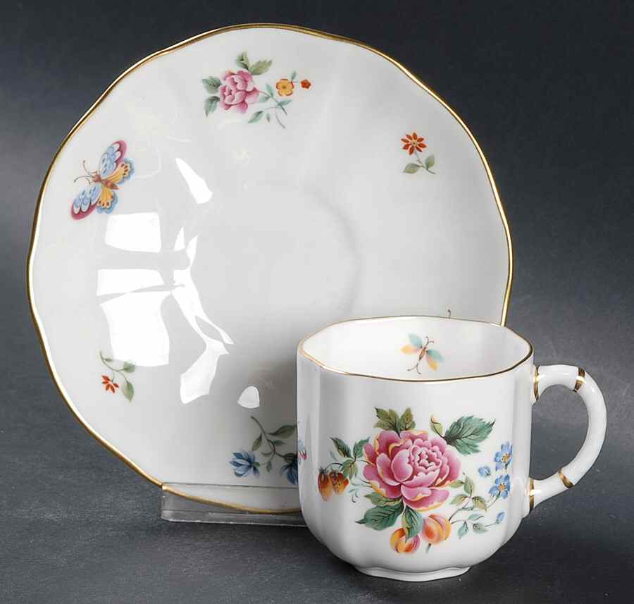 Derby Days (Surrey Shape) Flat Demitasse Cup & Saucer Set by Royal Crown Derby-1