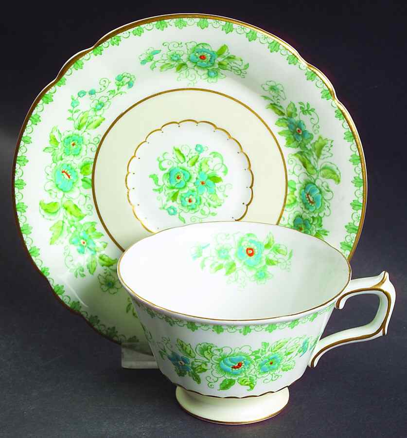 Derby Dale Footed Cup & Saucer Set by Royal Crown Derby-1