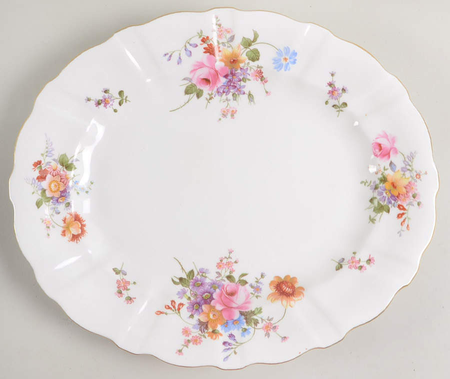 Derby Posies 13" Oval Serving Platter by Royal Crown Derby-1