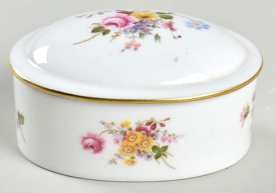 Derby Posies 3" Oval Box with Lid by Royal Crown Derby-1