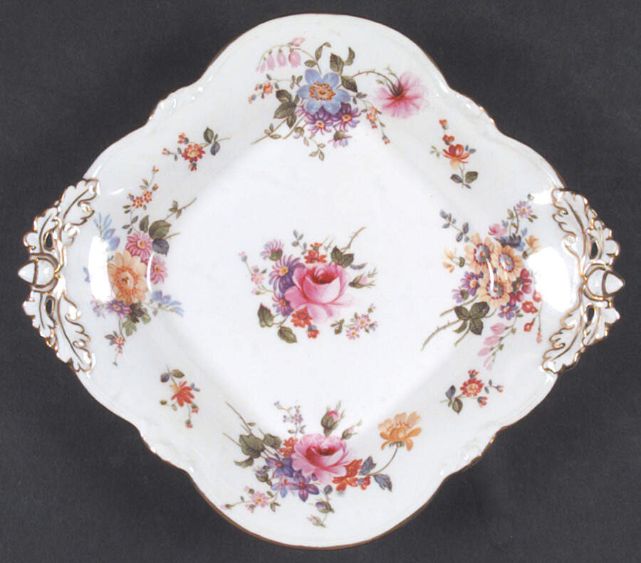 Derby Posies Square 1685 Basket by Royal Crown Derby-1