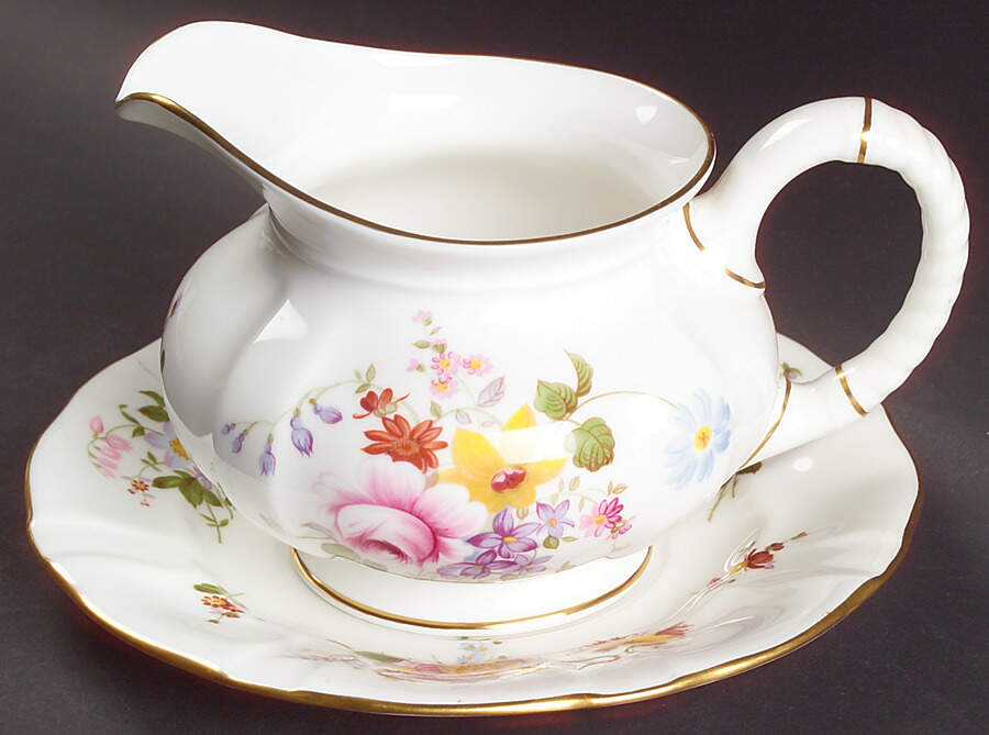 Derby Posies Gravy Boat & Underplate by Royal Crown Derby-1