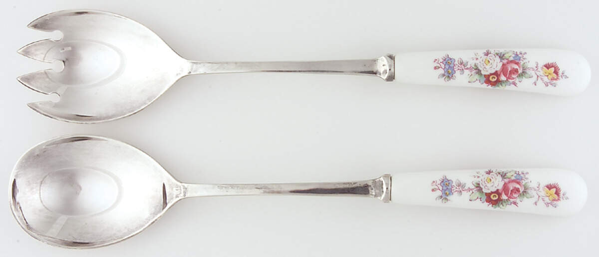 Derby Posies (2 Piece) Salad Set with Stainless Bowl by Royal Crown Derby-1