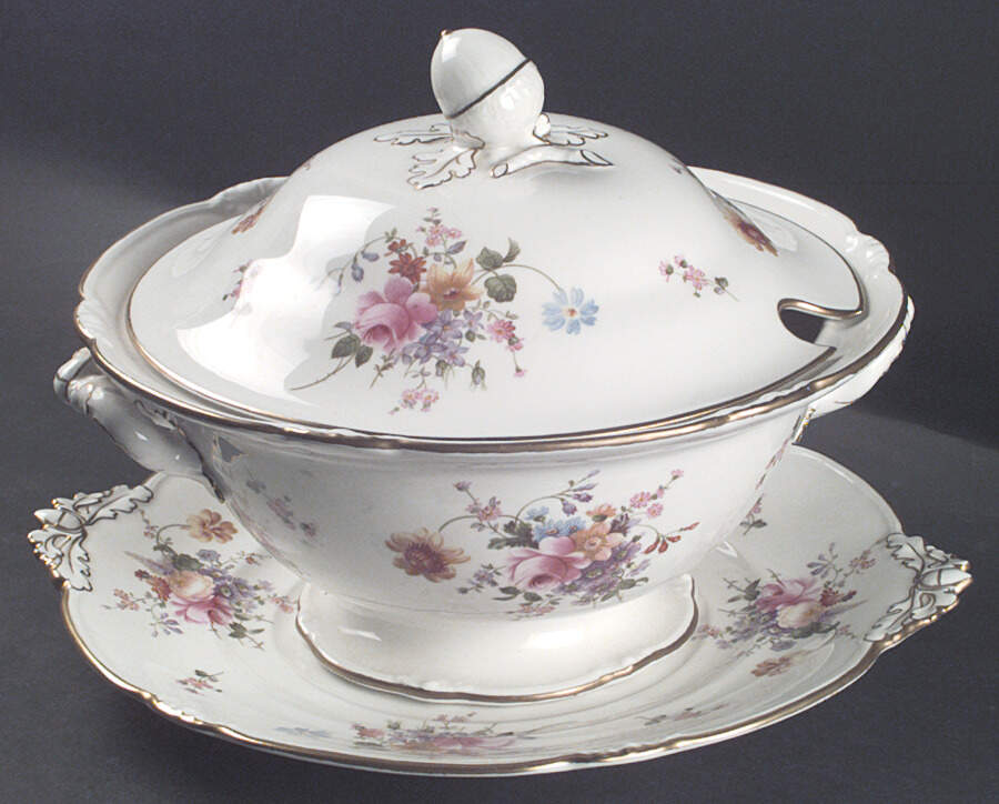 Derby Posies Tureen & Lid w/Underplate by Royal Crown Derby-1