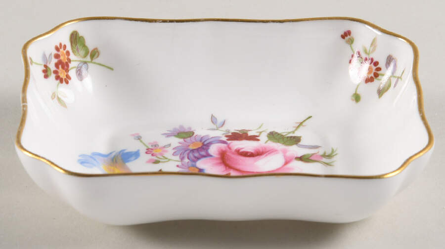 Derby Posies 3" Rectangular Nut Dish by Royal Crown Derby-1