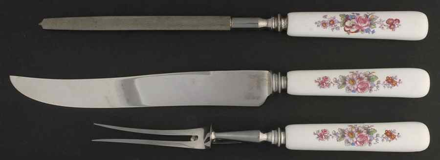 Derby Posies Three Piece Carving Set by Royal Crown Derby-1