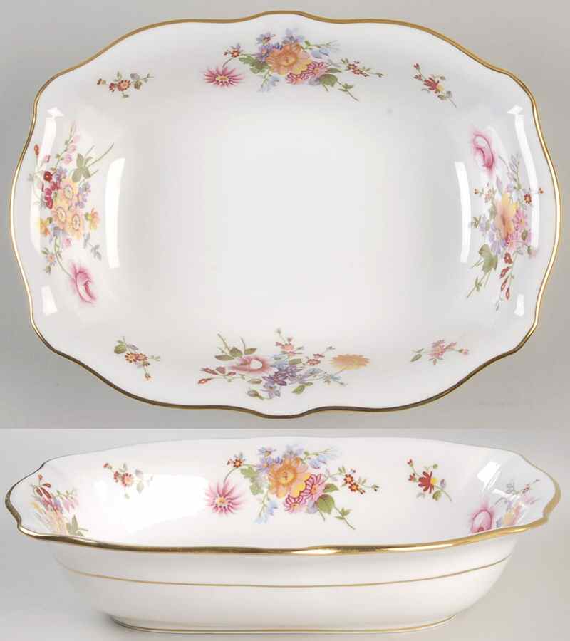 Derby Posies 9" Rectangular Vegetable Bowl by Royal Crown Derby-1