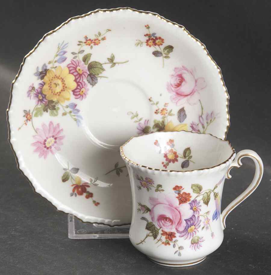 Derby Posies Flat Demitasse Cup & Saucer Set by Royal Crown Derby-1